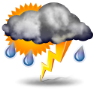 Intervalos nubosos con tormenta